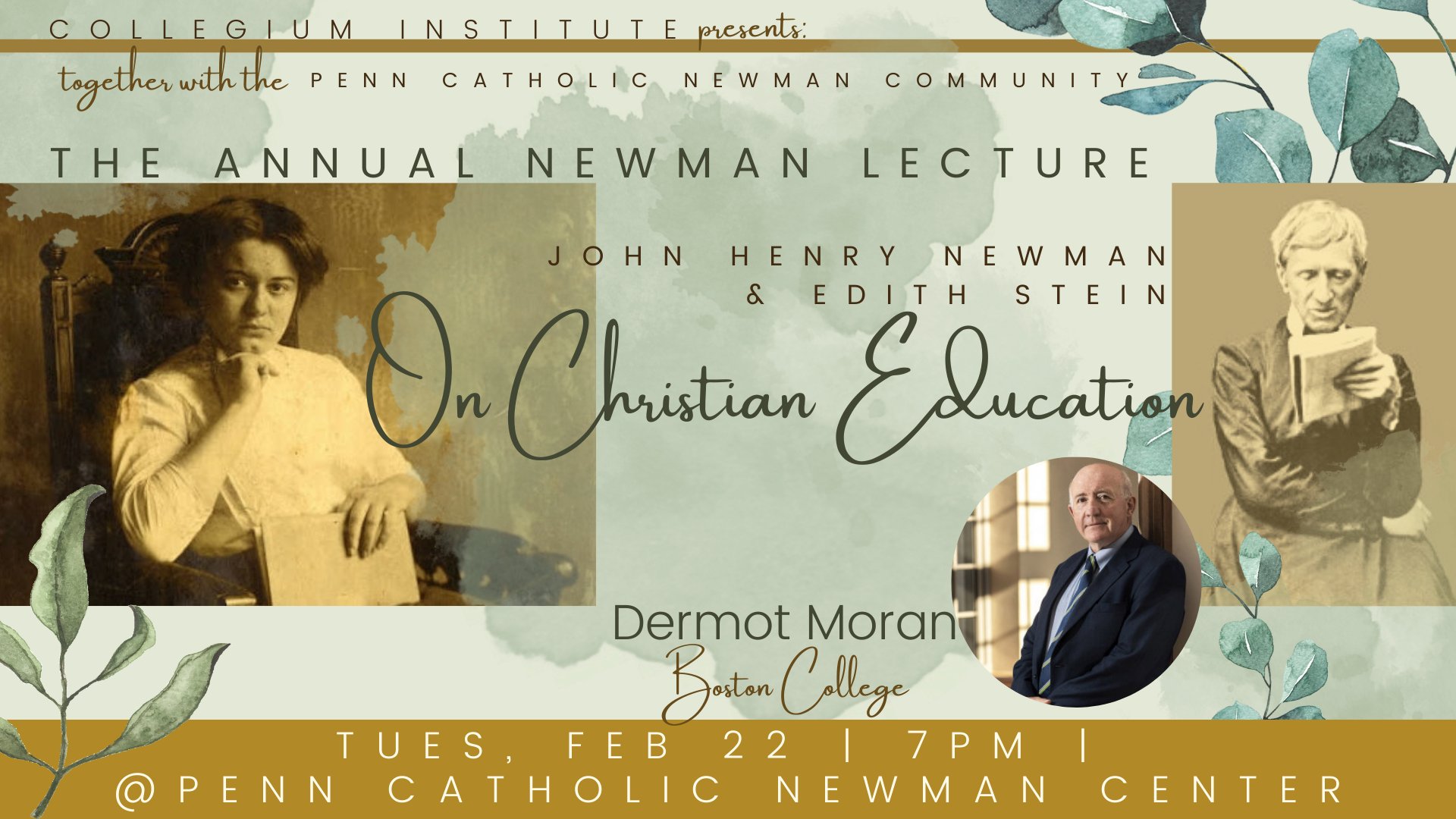 Collegium Institute Annual Newman Lecture: Prof. Dermot Moran